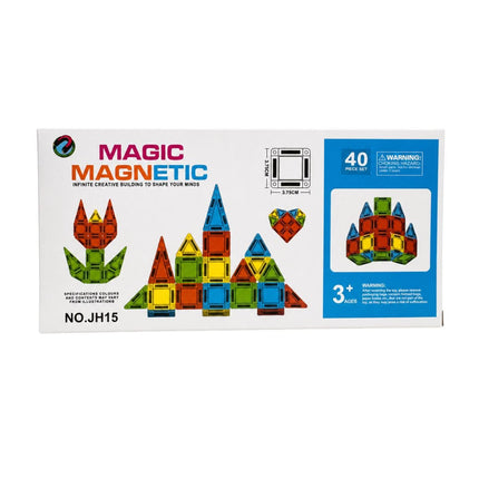Magic Magnetic Σετ Μαγνητικών Τουβλακίων Κατασκευών 40 Τεμαχίων 3+ Ετών