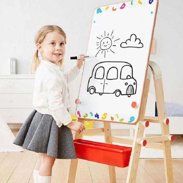 Top Bright 2 σε 1 Ξύλινος Μαγνητικός Πίνακας και Θρανίο 3+ Ετών