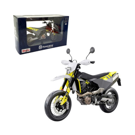 MAISTO Μινιατούρα Μοτοσυκλέτας Husqvarna 701 Supermoto 2023 1:12, 32726 Κίτρινο/Άσπρο, 3+ Ετών