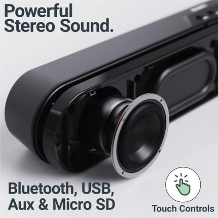 Majority Atlas Φορητή PC Soundbar 20W με Bluetooth, USB & SD Card