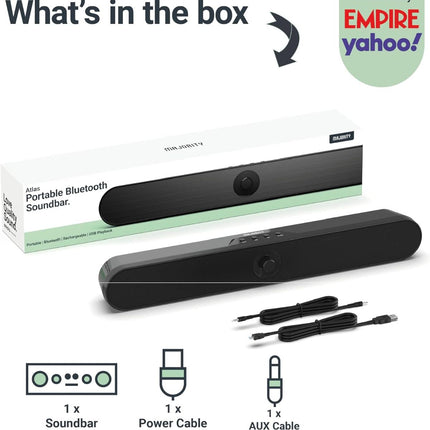 Majority Atlas Φορητή PC Soundbar 20W με Bluetooth, USB & SD Card
