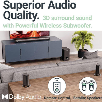 Majority Everest Soundbar 5.1 300W με Αποσπώμενα Ασύρματα Ηχεία, Ασύρματο Subwoofer & Dolby Audio