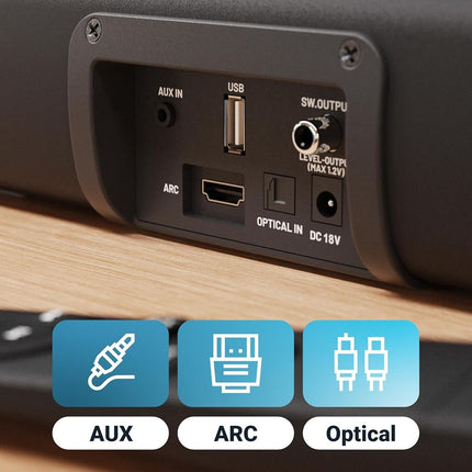 Majority NAGA 40 Soundbar 2.1 80W με Ενσωματωμένο Subwoofer, Bluetooth & HDMI ARC