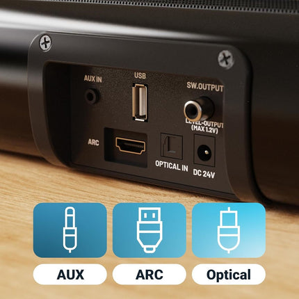 Majority NAGA60 Soundbar 2.1 120W με Ενσωματωμένο Subwoofer, Bluetooth & HDMI ARC