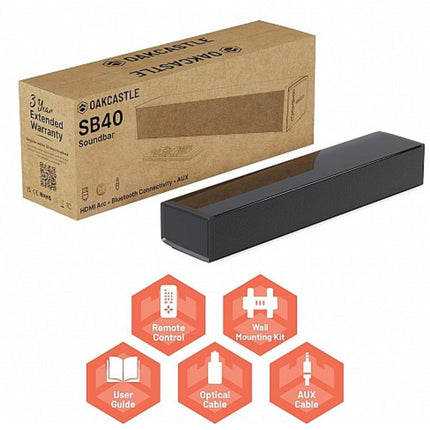 Majority Oakcastle SB40 Soundbar 60W με Bluetooth, HDMI ARC & AI 3D Sound