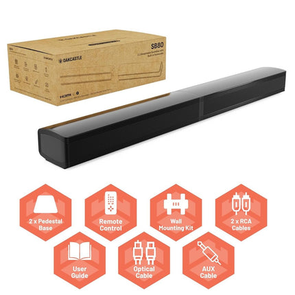 Majority Oakcastle SB80 Soundbar 120W 2 σε 1 με Αποσπώμενα Ηχεία, Bluetooth & HDMI ARC