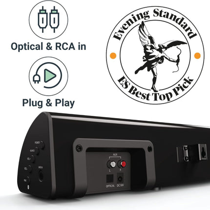 Majority Snowdon II Soundbar 2.1 120W με Ενσωματωμένο Subwoofer, Bluetooth & Οπτική Είσοδο