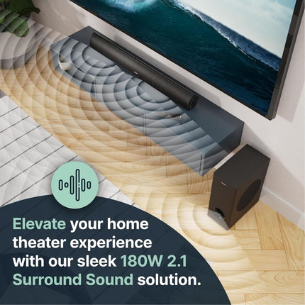 Majority Teton Plus Soundbar 2.1 με Ασύρματο Subwoofer, Bluetooth & HDMI ARC