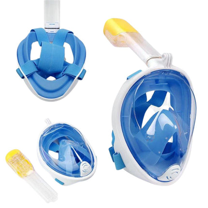 Μάσκα Θαλάσσης Full Face Snorkeling XS με Αναπνευστήρα 180° Πανοραμική Θέα & Dry Top Σύστημα Μπλε
