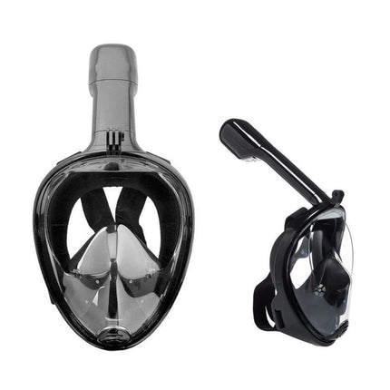 Μάσκα Θαλάσσης Full Face Snorkeling XS με Αναπνευστήρα 180° Πανοραμική Θέα & Dry Top Σύστημα Μαύρο
