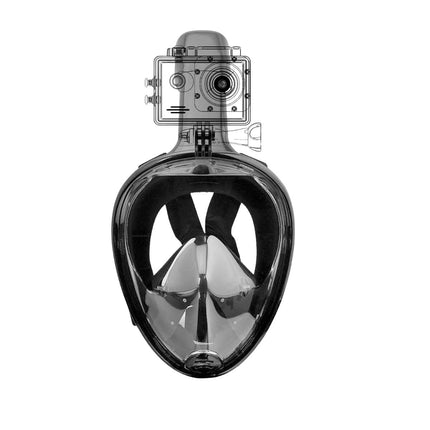 Μάσκα Θαλάσσης Full Face Snorkeling XS με Αναπνευστήρα 180° Πανοραμική Θέα & Dry Top Σύστημα Μαύρο