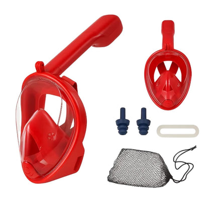 Μάσκα Θαλάσσης Full Face Snorkeling Κόκκινη XL με Αναπνευστήρα 180° Πανοραμική Θέα & Dry Top Σύστημα Κόκκινο