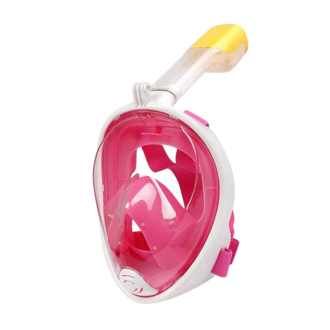 Μάσκα Θαλάσσης Full Face Snorkeling XL με Αναπνευστήρα 180° Πανοραμική Θέα & Dry Top Σύστημα Ροζ
