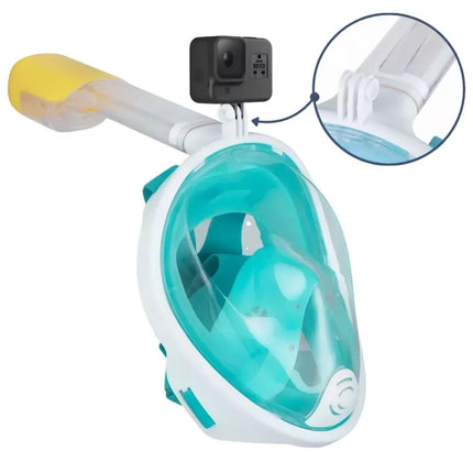Μάσκα Θαλάσσης Full Face Snorkeling XL με Αναπνευστήρα 180° Πανοραμική Θέα & Dry Top Σύστημα Πράσινο