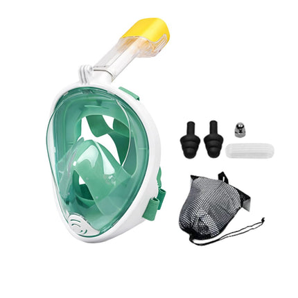 Μάσκα Θαλάσσης Full Face Snorkeling XL με Αναπνευστήρα 180° Πανοραμική Θέα & Dry Top Σύστημα Πράσινο