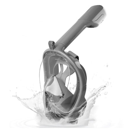 Μάσκα Θαλάσσης Full Face Snorkeling XL με Αναπνευστήρα 180° Πανοραμική Θέα & Dry Top Σύστημα Γκρι