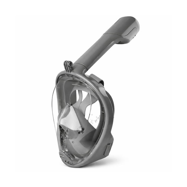 Μάσκα Θαλάσσης Full Face Snorkeling XL με Αναπνευστήρα 180° Πανοραμική Θέα & Dry Top Σύστημα Γκρι