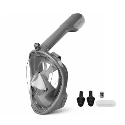 Μάσκα Θαλάσσης Full Face Snorkeling XL με Αναπνευστήρα 180° Πανοραμική Θέα & Dry Top Σύστημα Γκρι