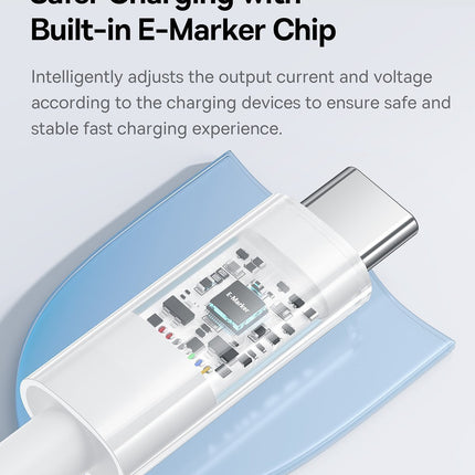 Baseus Cable USB-C to USB-C Gem Series 100W 1.0m White