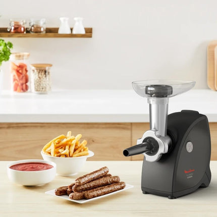 MOULINEX Μηχανή Άλεσης Κιμά 2000W με Αντίστροφη Λειτουργία, Αξεσουάρ για Λουκάνικα & Τρίφτης Λαχανικών ME4728