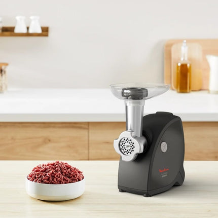MOULINEX Μηχανή Άλεσης Κιμά 2000W με Αντίστροφη Λειτουργία, Αξεσουάρ για Λουκάνικα & Τρίφτης Λαχανικών ME4728