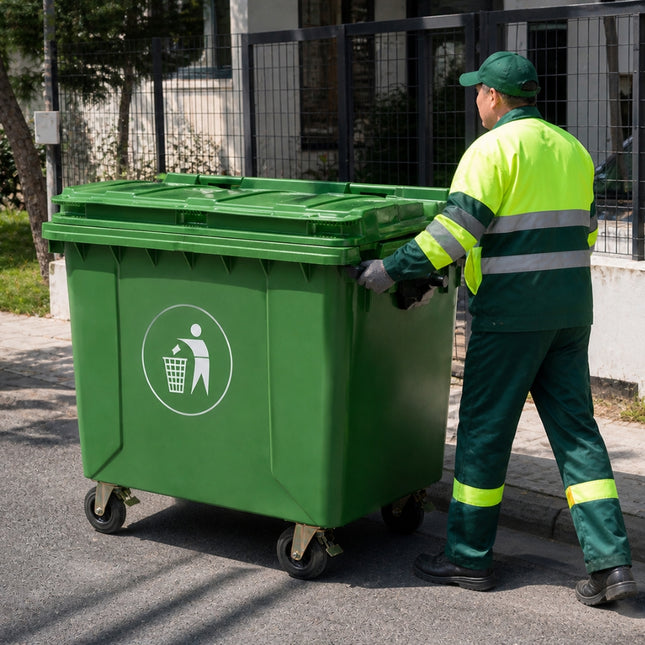 Μεγάλος Πλαστικός Κάδος Απορριμάτων 660L Πράσινος