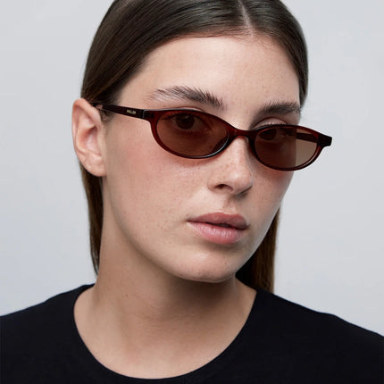 MELLER BINTI Unisex Polaroid Γυαλιά Ηλίου με Κόκκινο Κοκκάλινο Σκελετό και Καφέ Φακό BN-MAROONGBROWN, Maroon Brown