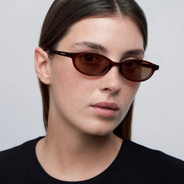 MELLER BINTI Unisex Polaroid Γυαλιά Ηλίου με Κόκκινο Κοκκάλινο Σκελετό και Καφέ Φακό BN-MAROONGBROWN, Maroon Brown