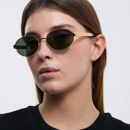 MELLER KARAM Unisex Polaroid Γυαλιά Ηλίου με Χρυσό Μεταλλικό Σκελετό και Πράσινο Φακό KAR-GOLDOLI, Gold Olive