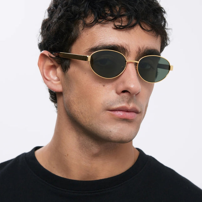 MELLER KARAM Unisex Polaroid Γυαλιά Ηλίου με Χρυσό Μεταλλικό Σκελετό και Πράσινο Φακό KAR-GOLDOLI, Gold Olive