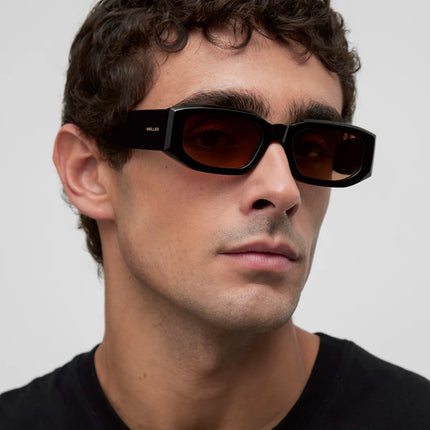 MELLER KIRA Unisex Polaroid Γυαλιά Ηλίου με Μαύρο Κοκκάλινο Σκελετό και Καφέ Φακό KIR-TUTGBROWN, Black Brown