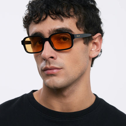MELLER LEBO Unisex Polaroid Γυαλιά Ηλίου με Μαύρο Κοκκάλινο Σκελετό και Πορτοκαλί Φακό LB-TUTORANGE, Black Orange