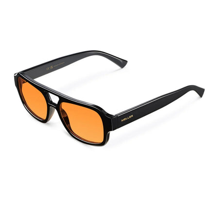 MELLER SHIPO Unisex Polaroid Γυαλιά Ηλίου με Μαύρο Σκελετό και Πορτοκαλί Φακό SP4-TUTORANGE, Black Orange