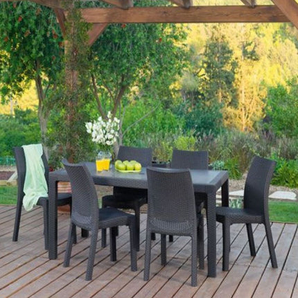 Keter Melody Τραπέζι Κήπου, Κομψή Rattan Όψη, Ανθεκτικό &amp; Κατάλληλο για 6 Άτομα