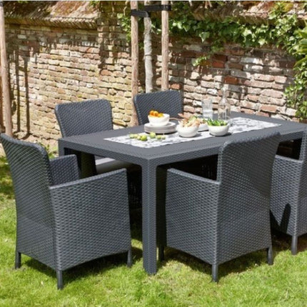 Keter Melody Τραπέζι Κήπου, Κομψή Rattan Όψη, Ανθεκτικό &amp; Κατάλληλο για 6 Άτομα