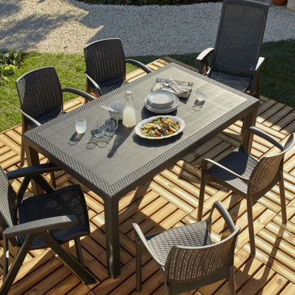 Keter Melody Τραπέζι Κήπου, Κομψή Rattan Όψη, Ανθεκτικό &amp; Κατάλληλο για 6 Άτομα