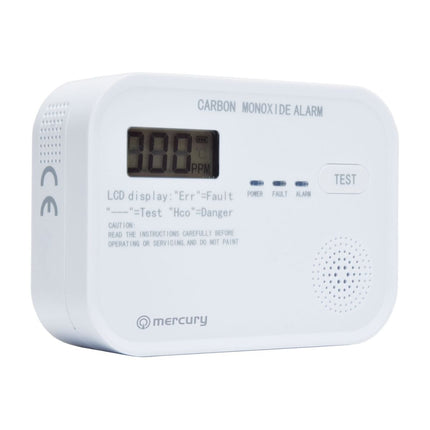 Mercury COD-218A Αυτόνομος Ανιχνευτής Μονοξειδίου του Άνθρακα με Οθόνη LCD, Λευκό 350.139UK