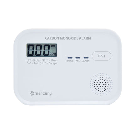Mercury COD-218A Αυτόνομος Ανιχνευτής Μονοξειδίου του Άνθρακα με Οθόνη LCD, Λευκό 350.139UK