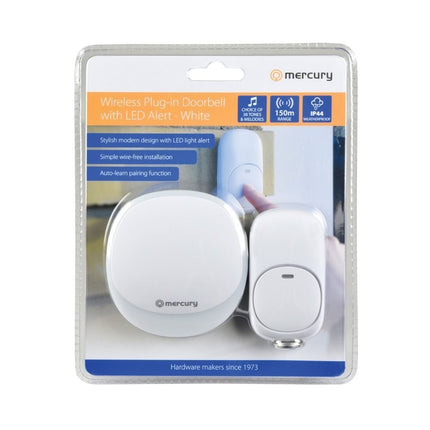 Mercury Wireless Plug-in Doorbell White 350.310UK