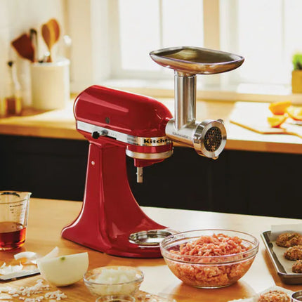 KitchenAid Μεταλλική Κρεατομηχανή και Εξάρτημα Γεμίσματος Λουκάνικων για Μίξερ 5KSMMGA Inox