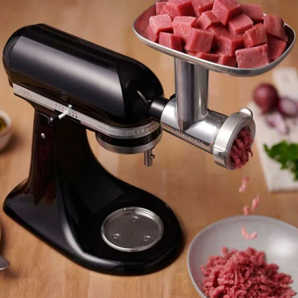 KitchenAid Μεταλλική Κρεατομηχανή και Εξάρτημα Γεμίσματος Λουκάνικων για Μίξερ 5KSMMGA Inox