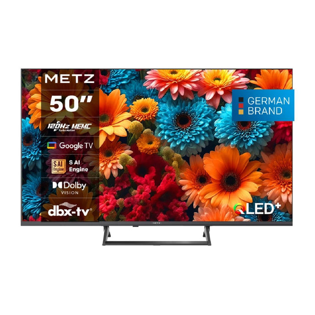 METZ QLED 4K UHD Smart Τηλεόραση 50″ με Google TV, Dolby Atmos & 120Hz 50MQF7500Z Μαύρο