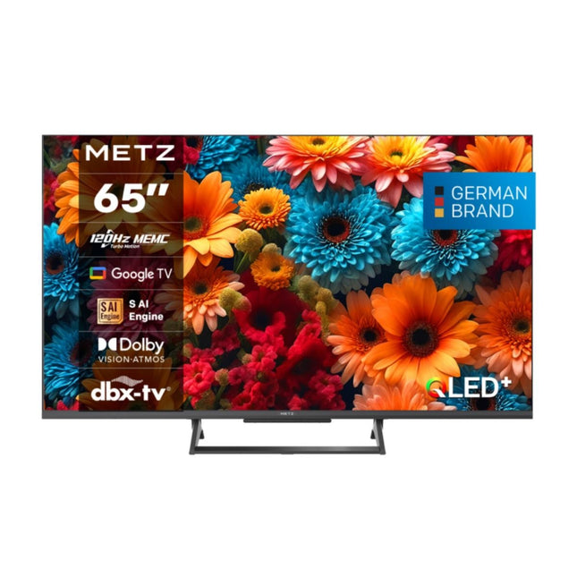 METZ QLED 4K UHD Smart Τηλεόραση 65″ με Google TV, Dolby Atmos & 120Hz 65MQF7500Z Μαύρο