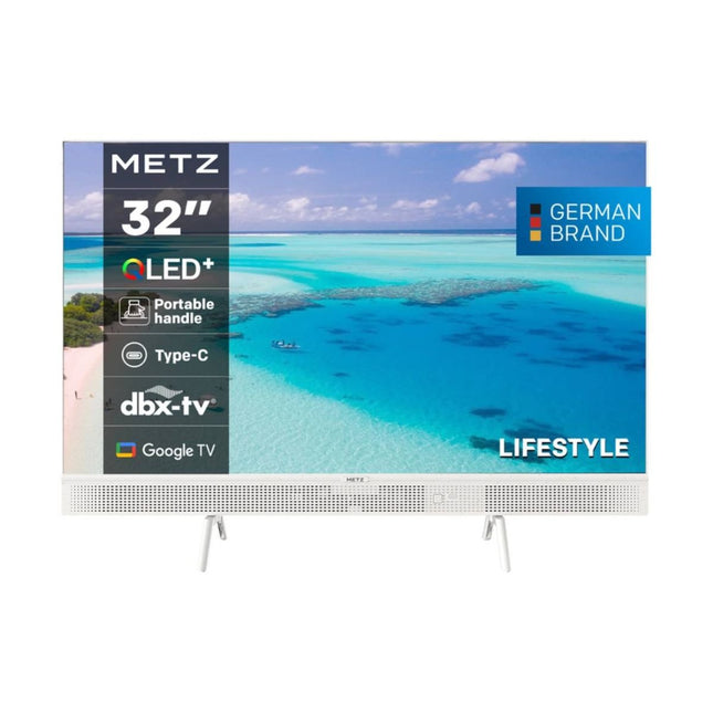 METZ QLED HD Smart Τηλεόραση 32″ Λευκή με Google TV & Dolby Vision 32MQE7100Z Άσπρο