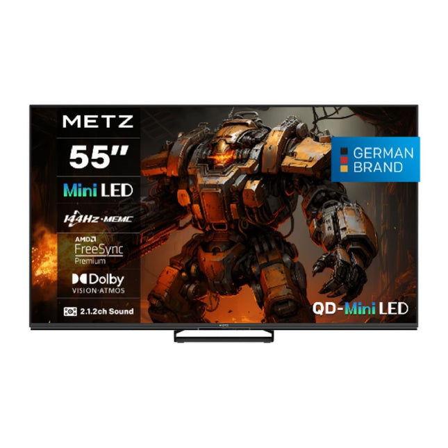METZ QLED Mini LED 4K UHD Smart Τηλεόραση 55″ με Google TV, Dolby Vision IQ & 144Hz 55MNE8000Z