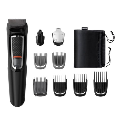 PHILIPS Series 3000 Multigroom 9σε1 Επαναφορτιζόμενη Κουρευτική Μηχανή για Πρόσωπο & Μαλλιά με 9 Λειτουργίες, Αυτοακονιζόμενες Λεπίδες, Ρυθμιζόμενες Χτένες & έως 60 Λεπτά Χρόνο Λειτουργίας MG3740/15