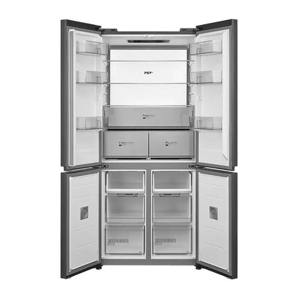 MIDEA MDRM706BIE70 V-Tech Ψυγειοκαταψύκτης French Door 515L με Wi-Fi, Total No Frost, Inverter Quattro, PST+, IPL Purify & Soft Freeze, Ενεργειακή Κλάση E, Γκρίζο Γυαλί