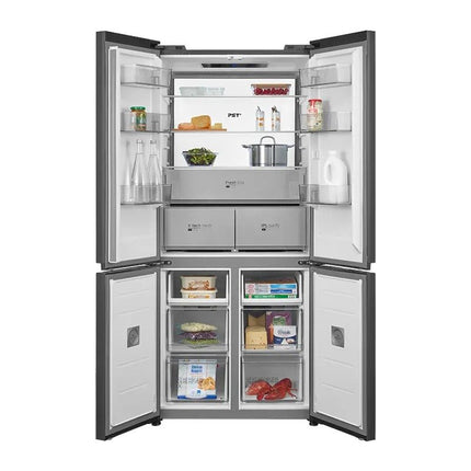 MIDEA MDRM706BIE70 V-Tech Ψυγειοκαταψύκτης French Door 515L με Wi-Fi, Total No Frost, Inverter Quattro, PST+, IPL Purify & Soft Freeze, Ενεργειακή Κλάση E, Γκρίζο Γυαλί