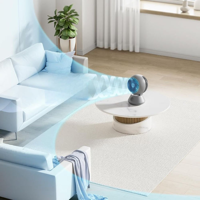 Midea Επιτραπέζιος Ανεμιστήρας με 3 Ταχύτητες, Λειτουργία Κυκλοφορίας Αέρα έως 9 Μέτρα & Τεχνολογία TurboForce FG15-24JK
