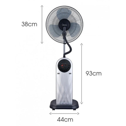 Midea Ανεμιστήρας Ορθοστάτης Υδρονέφωσης 40cm με 3 Ταχύτητες, Δοχείο Νερού, Λειτουργία Περιστροφής και Τηλεχειριστήριο FS40-13QRA